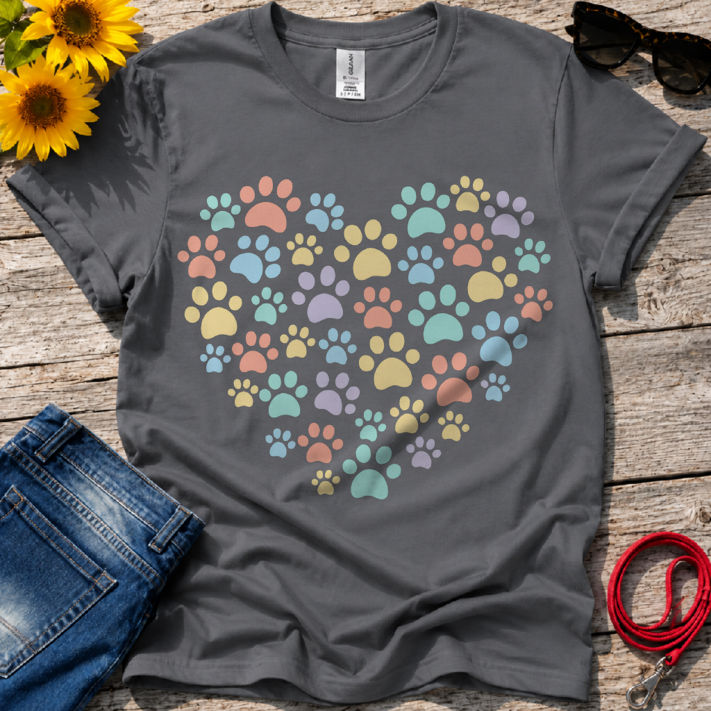 Rainbow Paw Heart T-Shirt