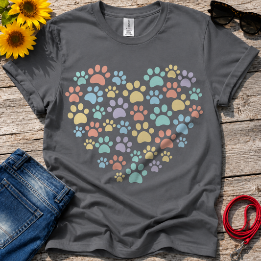 Rainbow Paw Heart T-Shirt
