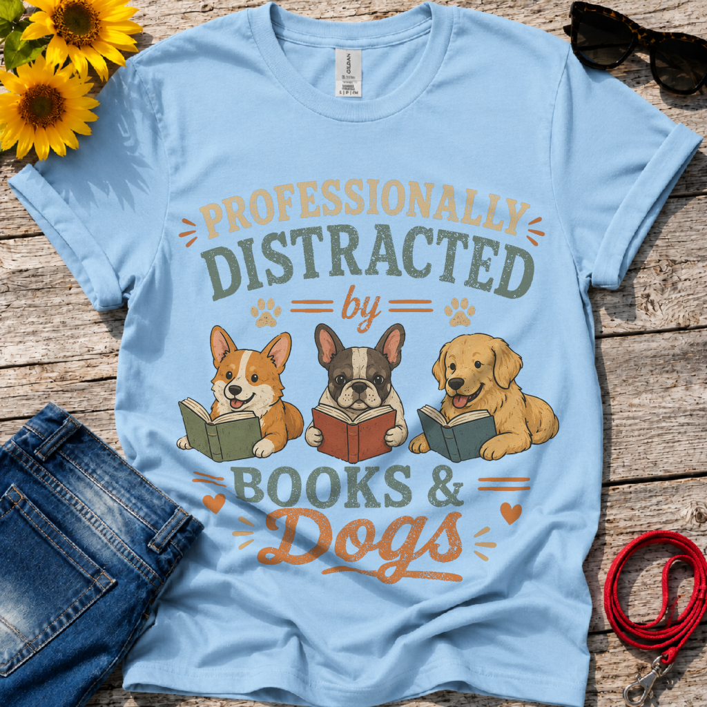 Love Books and Dogs T-Shirt