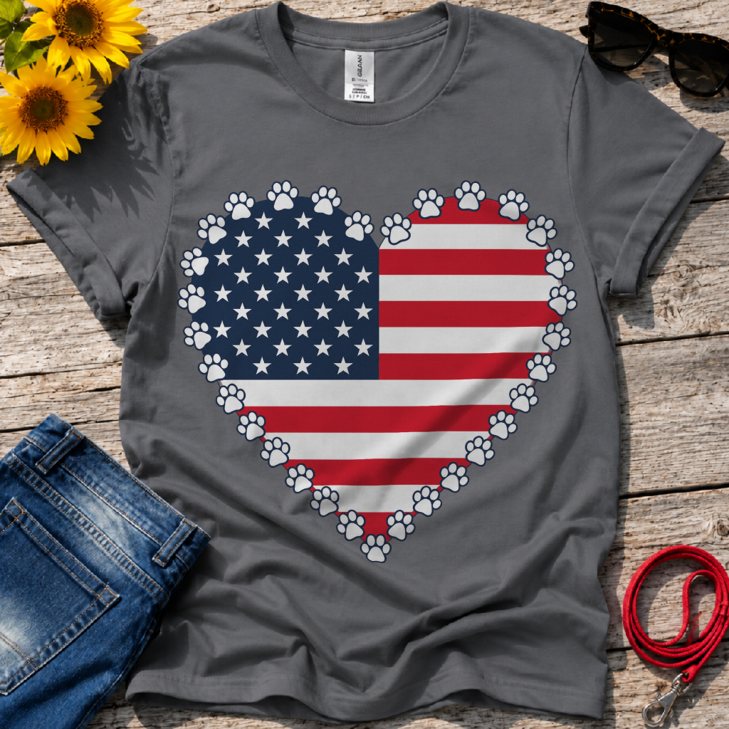 American Flag Paws T-Shirt