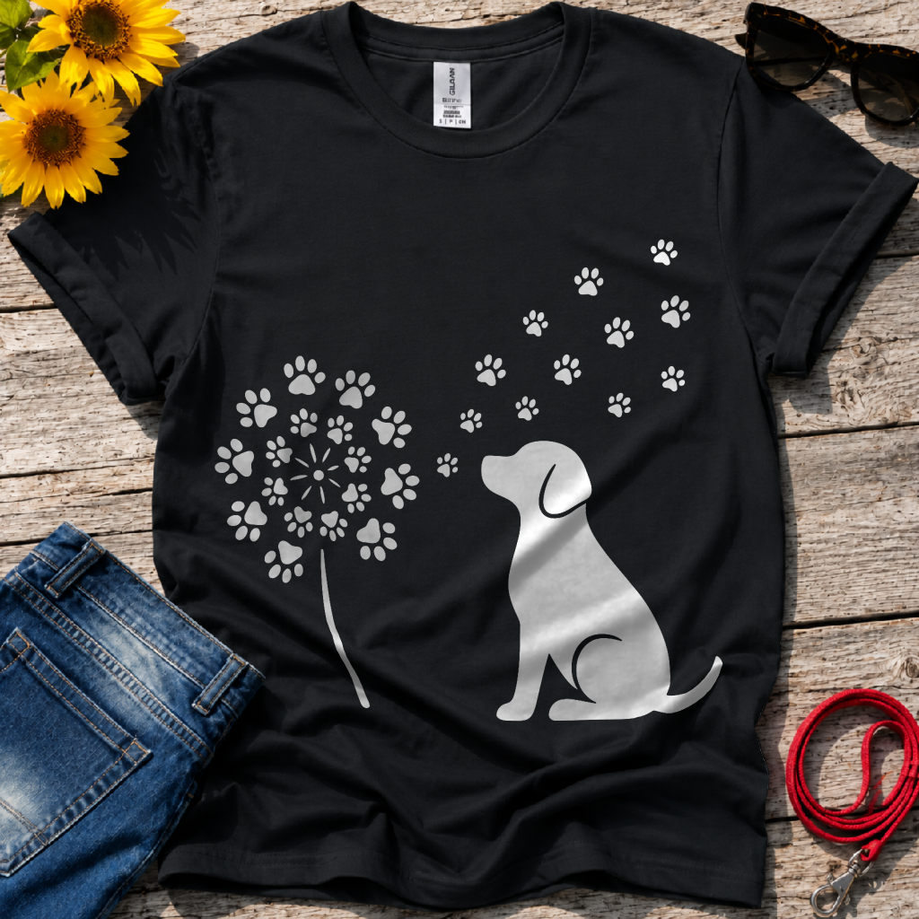 Dog Blowing Dandelions T-Shirt