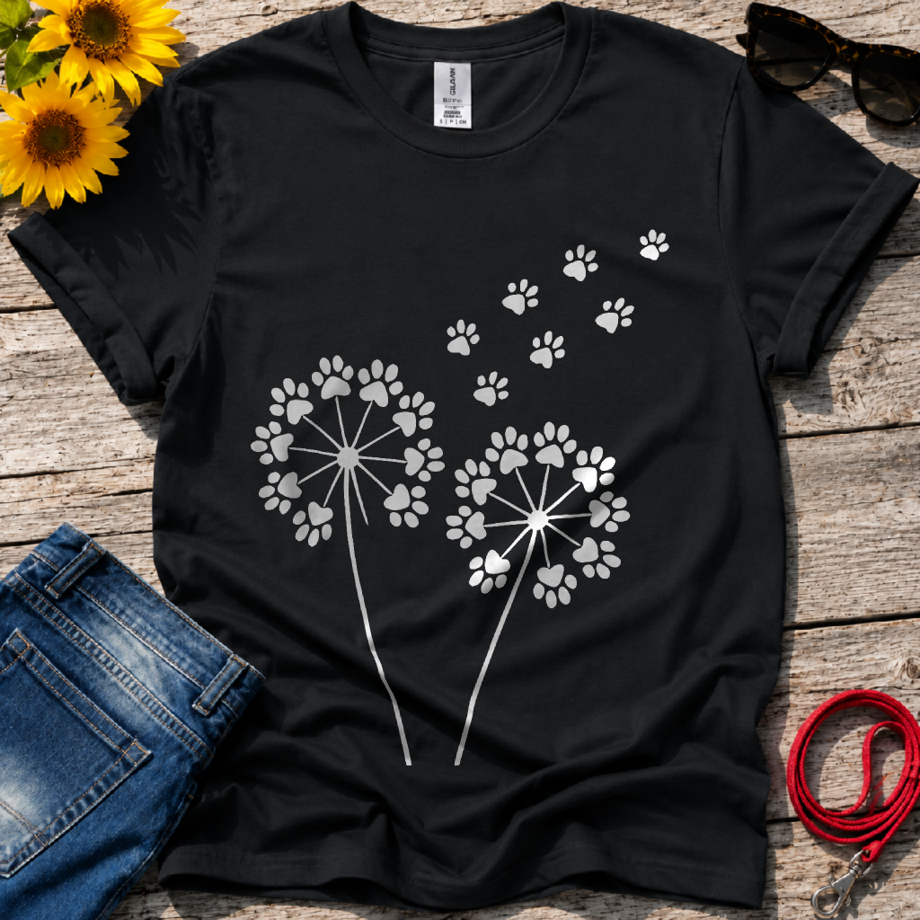 Dandelion Paw Prints T-Shirt