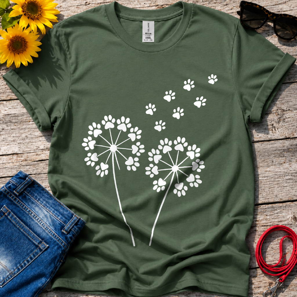 Dandelion Paw Prints T-Shirt