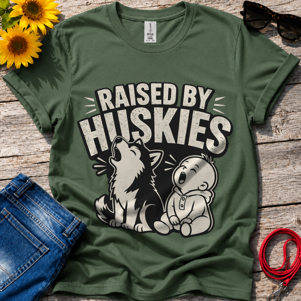 Raised by Huskies T-Shirt